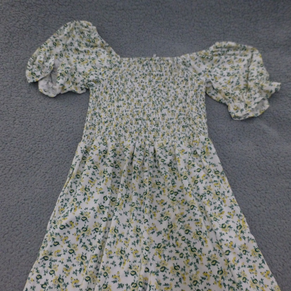 WAYF Jumpsuit Womens Medium Floral Smocked Square Neck Wide Leg - Picture 4 of 13